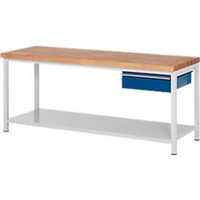 Werkbank serie 8001, vast, in hoogte verstelbaar, B 2000 x D 700 x H 840-1040 mm