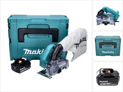 Makita DCC 500 G1J accu diamantzaag 18 V 125 mm borstelloos + 1x accu 6,0 Ah + Makpac - zonder oplader