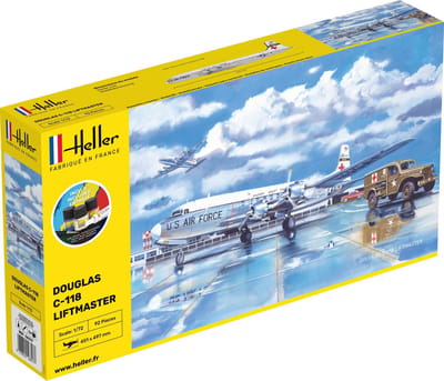 Heller Modelbouwpakket Militaire voertuigen - 56317 C-118 LIFTMASTER Plane - Starter Kit Plastic - 1:72 - Modelbouw