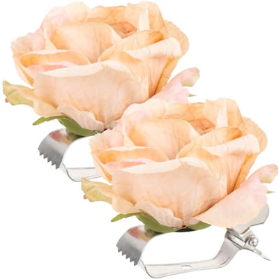 Set van 2 gordijnclips met bloemenmotief - Plastic gordijnhouders voor draperieën en raambekleding