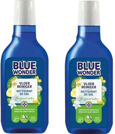 Blue Wonder Vloerreiniger 2-pack met doseerdop en KD spons