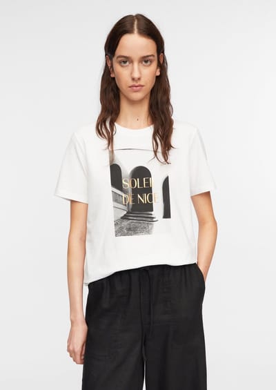 T-shirt klassieke snit in katoen voor vrouwen COMMA 01E6