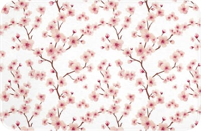 WC mat 60x40 cm - Antislip - Kersenbloesem - Takken - Roze - Toiletmat - Vloermat - Douchemat - Toilet tapijt - Toiletmatten