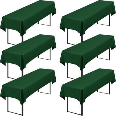 Showgeous 6-pack premium biertafeltafelkleed universeel voor 50 cm en 70 cm biertafelhoezen 100x250 cm polyester rechthoekige tafelkleden (donkergroen)