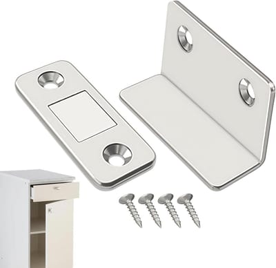 Magnetische Deurvergrendeling - Kastslot Zonder Boren - Meubels Beveiligen - Zelfklevend & Schroefbaar - 41 x 15 cm - Zilverkleurig
