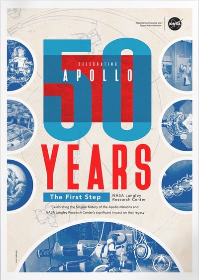 Celebrating 50 Years Of Apollo | Space, Astronomie & Ruimtevaart Poster | A3: 30x40 cm