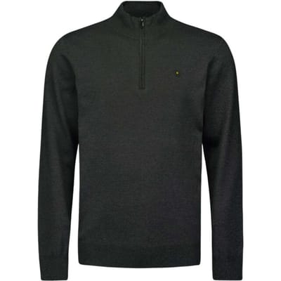No Excess Pullover half zip 2 coloured melang dark grey