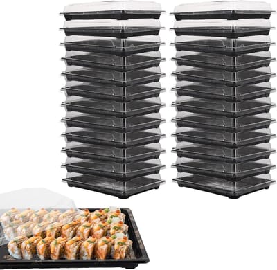 Herbruikbare Serveerschalen met Deksel - 25 Stuks, Ideaal voor Maaltijdvoorbereiding, Buffet, Sushi en Fruit