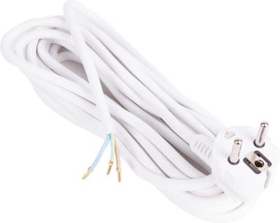 Benson Aansluitsnoer - haakse Schuko stekker - 5 meter - wit - 1.0 mm²