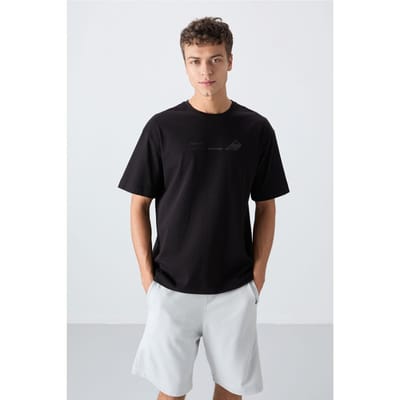 Overmaatse Katoen-Polyester Crew Neck T-Shirt