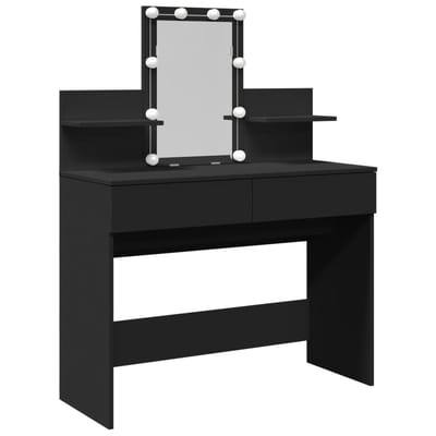 Kaptafel met spiegel en verlichting - Make up tafel - Make up - Toilettafel - Met lades - Zwart