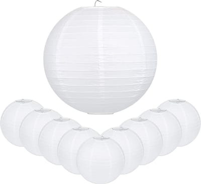 Cosensi- Papieren Lantaarns 20 Stuks - 25cm Rond - Decoratie voor Feesten - Herbruikbaar - Milieuvriendelijk - Lichtgewicht en Duurzaam - Decoratieve Lantaarns