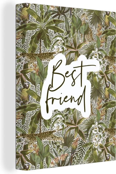 Canvas Schilderij BFF - Vriendschap - Quotes - Vrienden - Spreuken - Best friend - 30x40 cm - Wanddecoratie