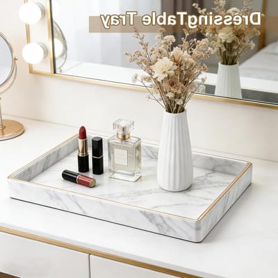 Decoratieve vierkante leren serveerschaal voor bureauopslag, ideaal voor kleine spullen, cosmetica en mobiele telefoons