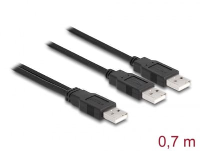 Delock USB 2.0 cable Type-A to 2 x Type-A 70 cm