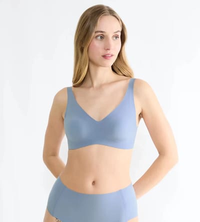 Sloggi Zero Feel - Comfort BH - Soft Bra 20 - Bralette - Naadloze bh top met sluiting - Zachte brede bandjes - L - Blauw