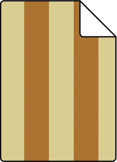 Proefstaal ESTAhome behang strepen bruin en zand beige - 26.5 x 21 cm - 131425-S