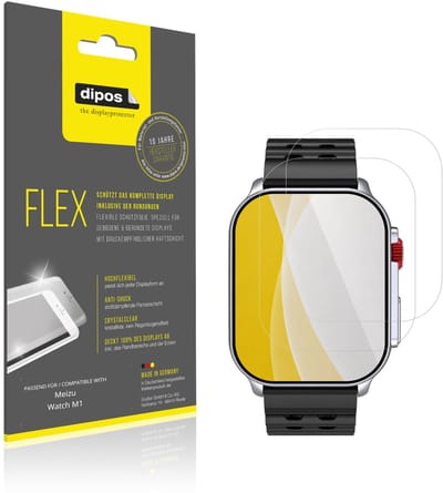 dipos – 2x Beschermfolie geschikt voor Meizu Watch M1 | 3D Full Cover Screenprotector | 100% Passend