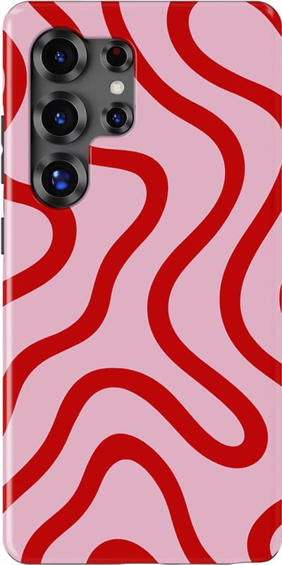 DripCase Curvy Lines Hoesje Samsung Galaxy S25 Ultra | Backcover met Mag | Design Tough Case Samsung Galaxy S25 Ultra Lolly Loop