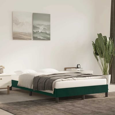 vidaXL - Bedframe - zonder - matras - 120x200 - cm - fluweel - donkergroen