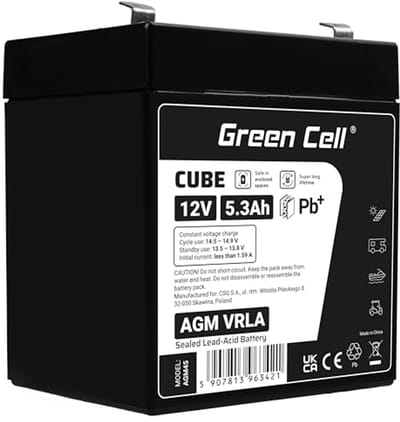 12V 5,3Ah Gel AGM Accu - Onderhoudsvrije Lood-zuur Batterij voor Noodstroom en Elektronische Toepassingen