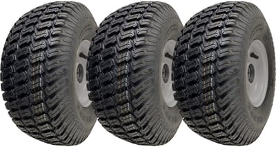 15x6.00-6 wielen voor grasmaaiers, 65 mm naaf, band op velg, 20 mm lagers (set van 3)