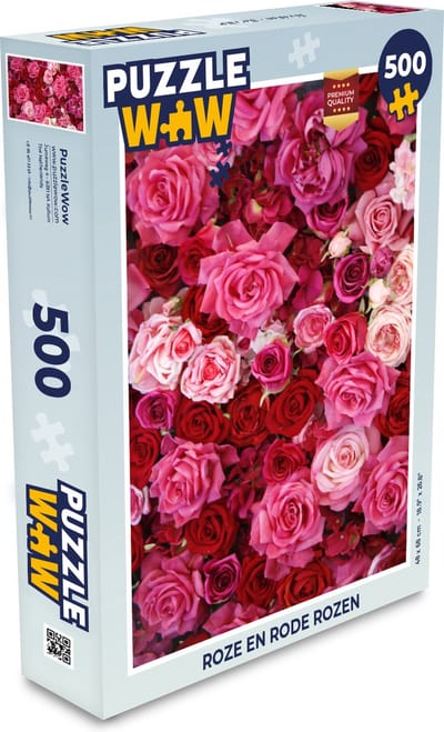 Puzzel Roze en Rode Rozen - Legpuzzel - Puzzel 500 stukjes