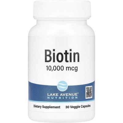 Lake Avenue Nutrition, Biotine, 10 000 mcg, 30 capsules végétales