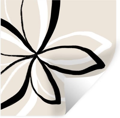 Muurstickers - Sticker Folie - Bloemen - Abstract - Minimalisme - 100x100 cm - Plakfolie - Muurstickers Kinderkamer - Zelfklevend Behang XXL - Zelfklevend behangpapier - Stickerfolie