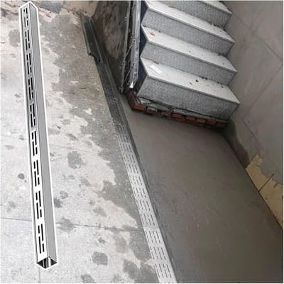 Rvs Goot - Drainage Kanaal - Waterafvoer Tuin - Hoge Draagkracht - 7x5 Cm - Zilver