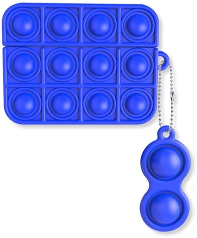 Airpods Pro case - siliconen - donkerblauw - met musketon haakje