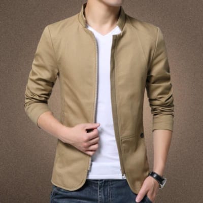 Veste d'automne pour homme à col montant lavée style coréen grande taille pour homme veste slim pour homme veste de travail pour homme 5XL gray