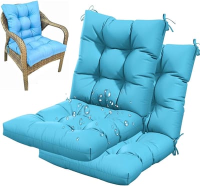 Zitkussens Tuinstoel - Kussenset Buiten - Comfortabel Ontspannen - Waterafstotende Stof - 106x53cm 2 Sets - Hemelsblauw