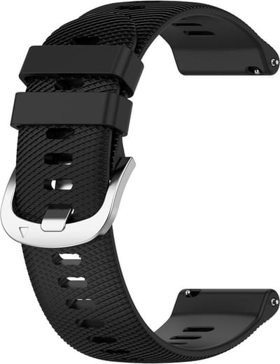 Siliconen bandje - geschikt voor Garmin Venu 2S / Venu 3S / Vivomove 3S / Vivoactive 4S / Forerunner 255S / Forerunner 265S - zwart