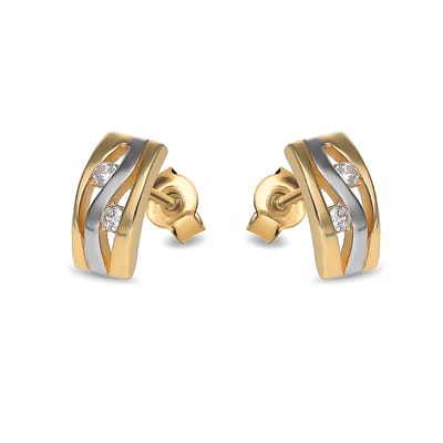 Juwelier Zwartevalk 14 karaat gouden bicolor oorbellen - 12.411.086