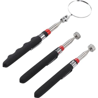 3 STUKS Magnetische Opraapgereedschap Telescopische Spiegel Rubberen Handvat 8lb Magnetische Grijper voor Smalle Ruimte