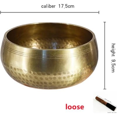 Nepal handgemaakte Tibet Boeddha klankschaal Yoga Meditatie Zangkom Messing Chime Handwerk muziektherapie Tibetaanse Klankschaal 8cm brown