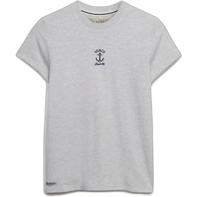 Superdry Heritage Nautical Motif T-shirt Slanke Pasvorm Light Grey Grootte: 42