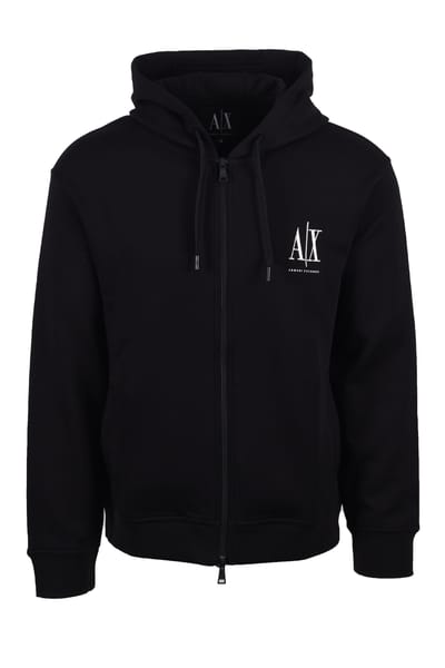 Armani Exchange Jersey Volledige Ritssluiting Hoodie Zwart