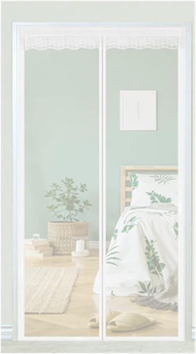 Anti-Muggen Magnetisch Scherm, Zwarte/Witte Polyester Deur Gordijn met Plakfunctie, Ideaal voor Buiten en Binnen (80x200, Wit)