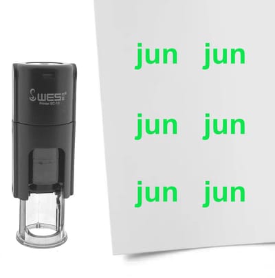 CombiCraft Stempel maand juni 10mm rond groene inkt - per 1 stuk