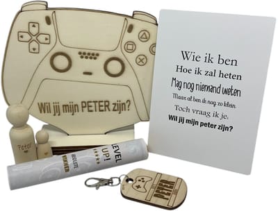 Geschenkbox wil jij mijn PETER zijn? | zwart | CONTROLLER | liefste peter | peter vragen | meter worden | peetoom vragen | peetoom worden | cadeau | geschenkdoos | giftbox