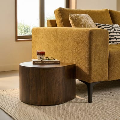 Bijzettafel Blob Mangohout Walnootbruin - Elegante Druppelvorm