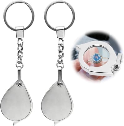 Solidchoice - 2 Stuks Draagbare Vergrootglas met Sleutelhanger