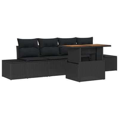 vidaXL - Tuinbank - Set - 5 - st - Zwart - en - Bruin
