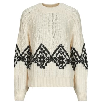 Jacqueline de Yong Trui Jdynaomi L/s Raglan Jacq Cable Pull 15355486 Ecru/ Black Jacq Dames Maat - S