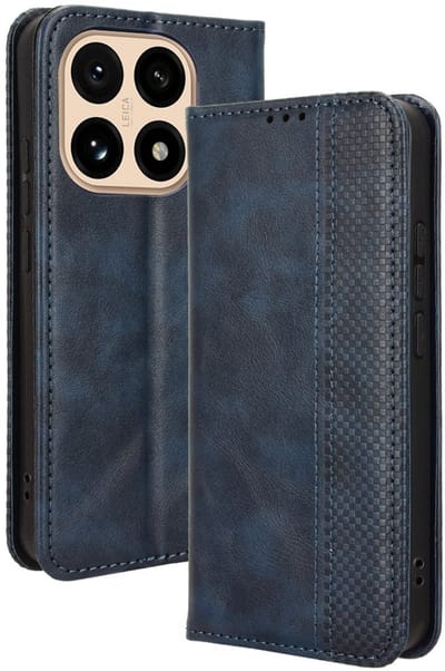 Coverup Hoesje - Geschikt voor Xiaomi 15T Hoesje - Coverup Vintage Style Book Case - Blauw