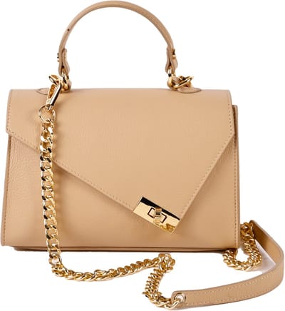 Giuliano Lederen Handtas Guusje - Made in Italy - Taupe