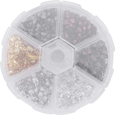 360pcs/boîte 6 Couleurs 5mm Calottes Embouts à Sertir Perles Conseils Kit de Fabrication de Bijoux gray