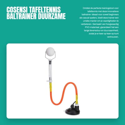 Dailygoods- Tafeltennisbaltrainer Duurzaam - Grote Zuignap - PVC Materiaal - Ideaal voor Training - Elastische Staaldraad - Snellere Serveersnelheid - Tafeltennis Oefenapparaat